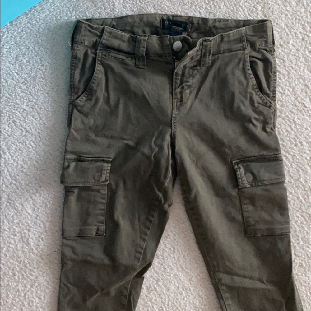 Sanctuary olive green straight leg cargo pant